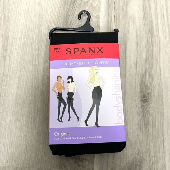 Spanx Tights Women’s C Black Original Tight-End Body Shaping Stockings NWT - Picture 1 of 4